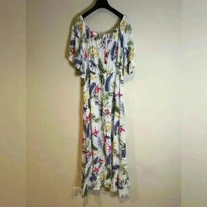 Anthropologie Label of‎ love tropical Hawaii summer beach vacation maxi dress M